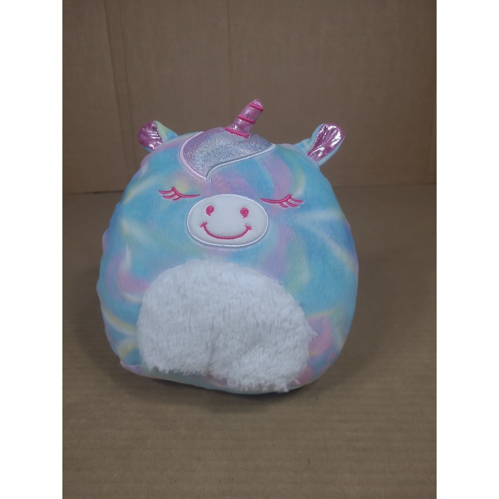 Squishmallow Anouk Rainbow Pastel Unicorn Fuzzy Belly 8" Kellytoy